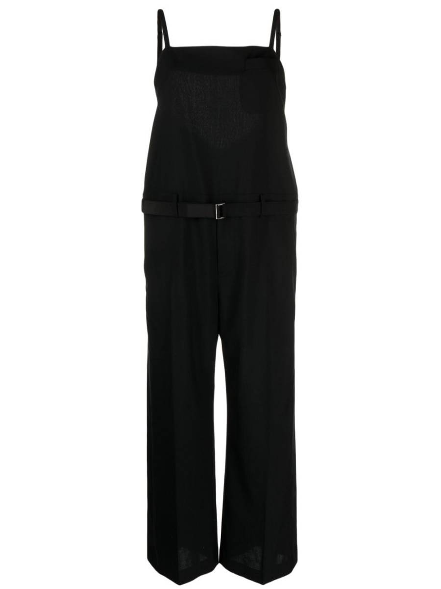 belted wool-blend jumpsuit