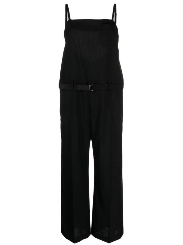 belted wool-blend jumpsuit