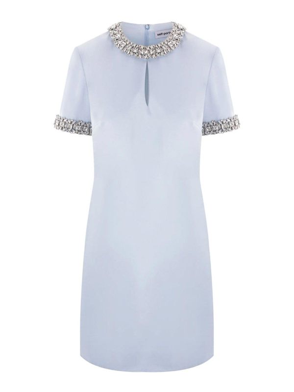Self Portrait Robe Courte - Bleu Clair