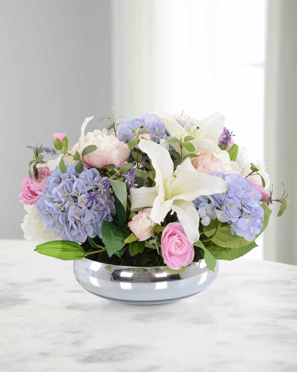 Casablanca 22" Faux Floral Arrangement in Glass Vase