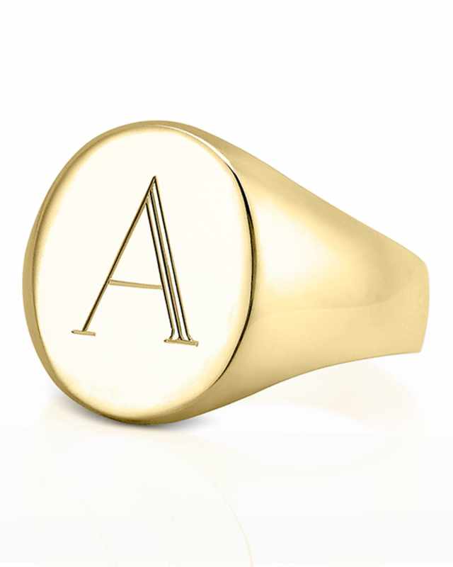 Lana 14K Gold Initial Signet Ring, Size 3-