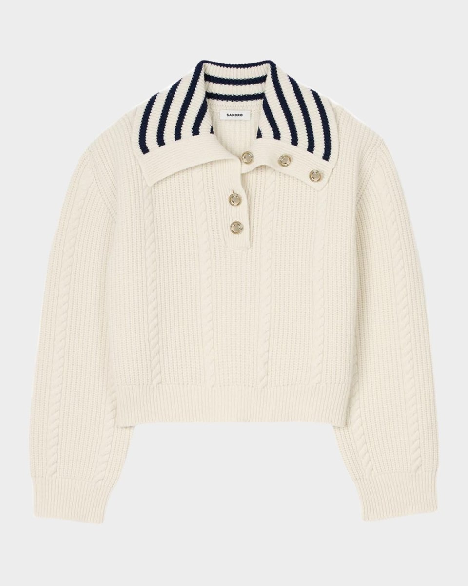 Arthus Rib-Knit Sailor Sweater