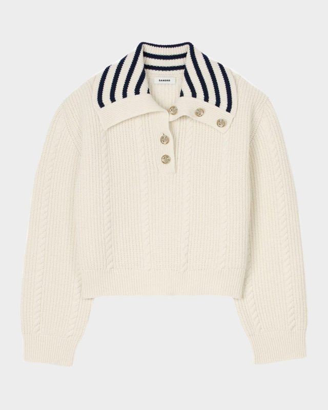 Arthus Rib-Knit Sailor Sweater