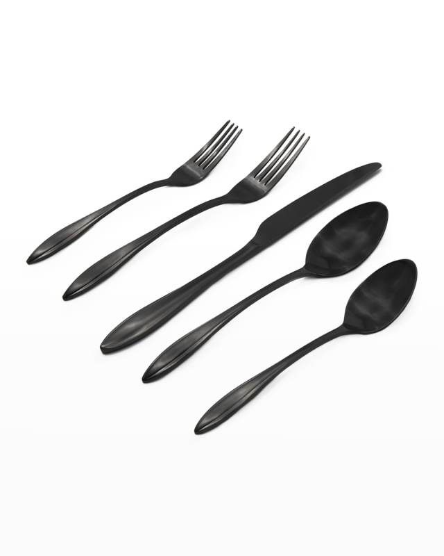 Unica Matte Black 20-Piece Flatware Set