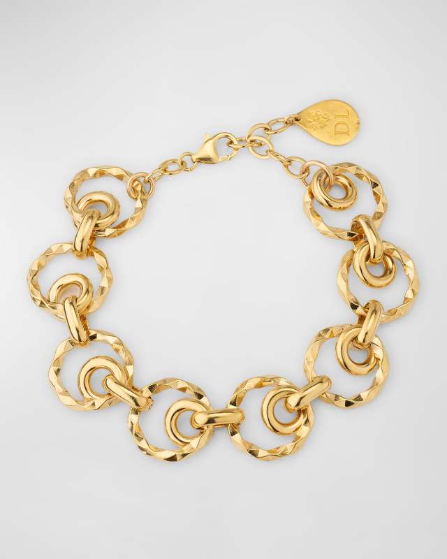 Multi-Circle Textured Chain Bracelet