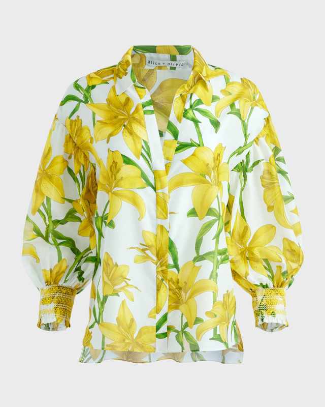 Floral Printed Maylin Long-Sleeve Blous