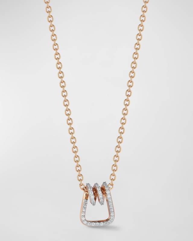 Huxley 18k Rose Gold Diamond Coil Link Pendant Necklace