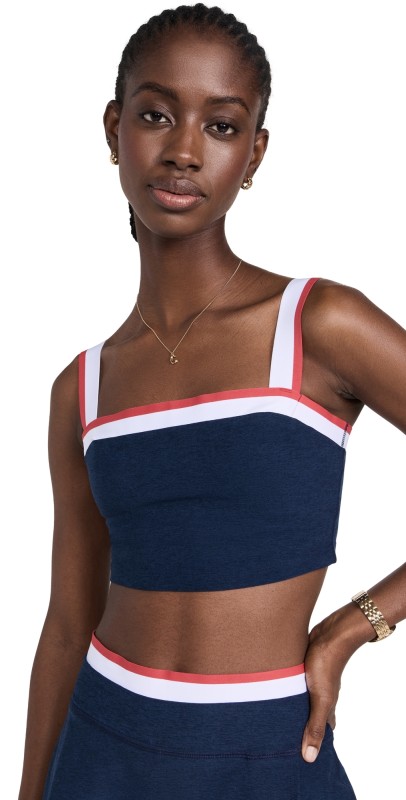 Beyond Yoga Spacedye Sea You There High Cropped Tank Nocturnal Navy