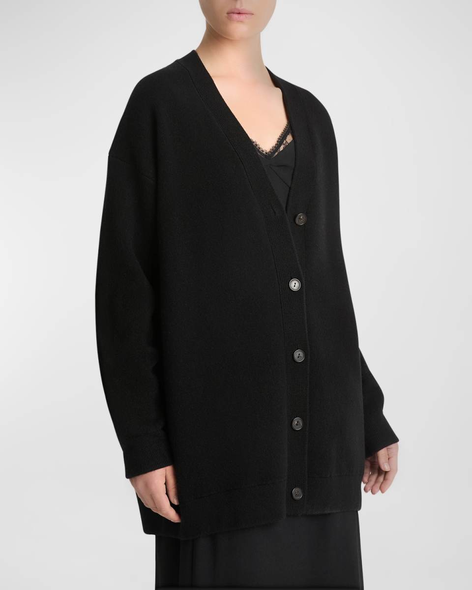 Wool and Cashmere Oversized Double-Knit Cardigan