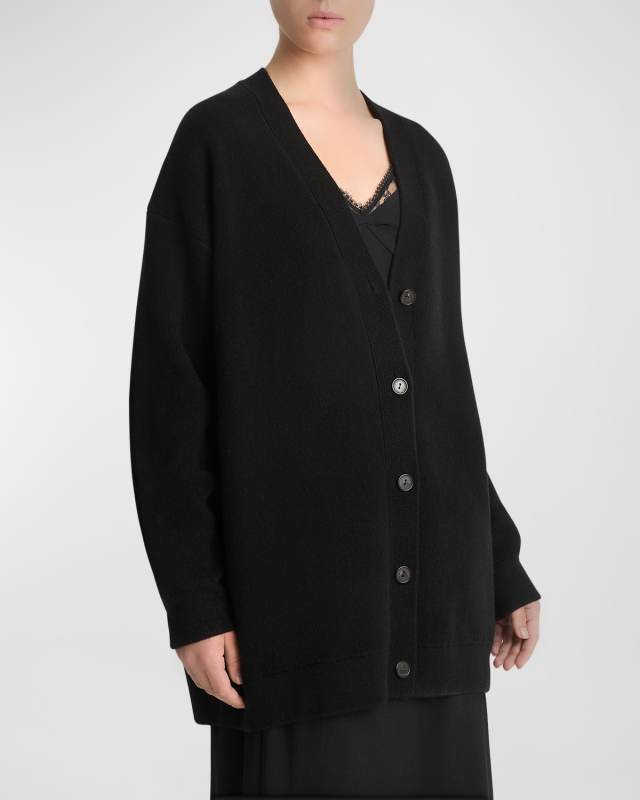 Wool and Cashmere Oversized Double-Knit Cardigan