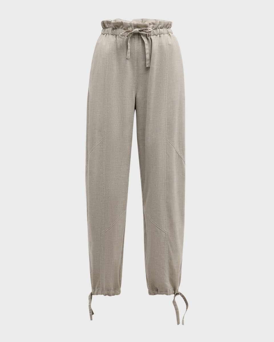 Pull-On Melange Suiting Pants