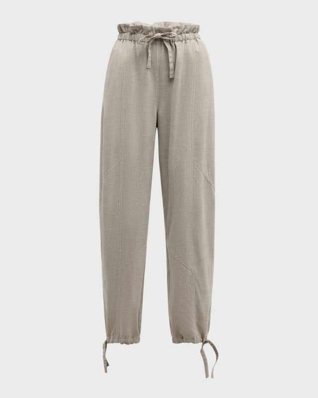 Pull-On Melange Suiting Pants