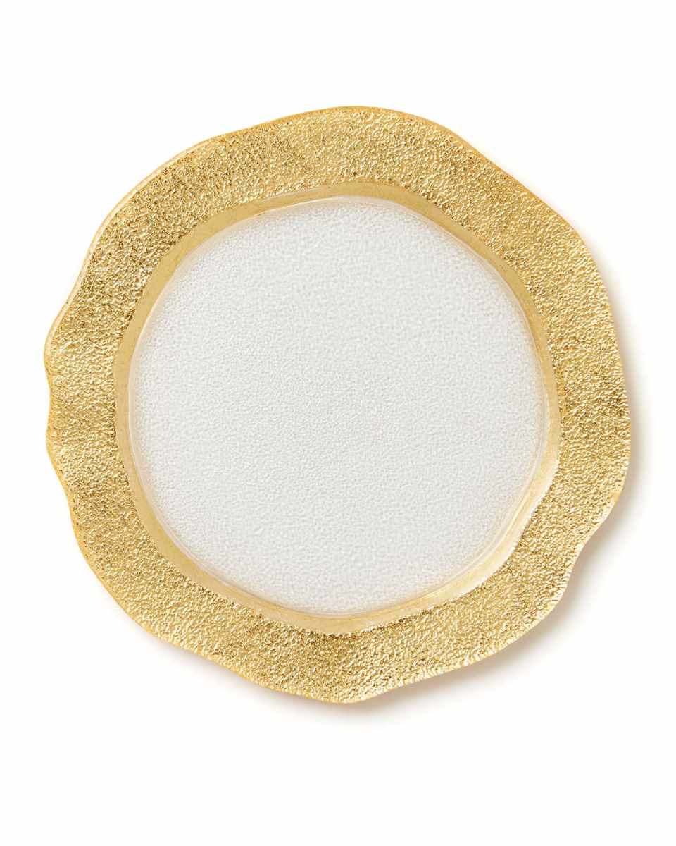 Rufolo Glass Organic Salad Plate, Gold