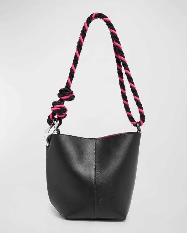 Corner Small Smooth Leather Bucket Bag