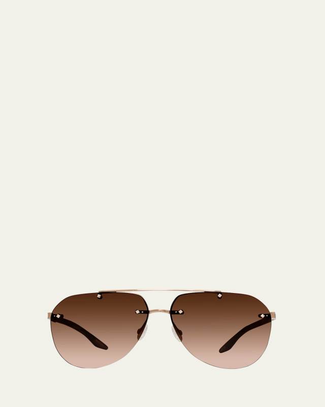 Jean Zyl & Metal Aviator Sunglasses