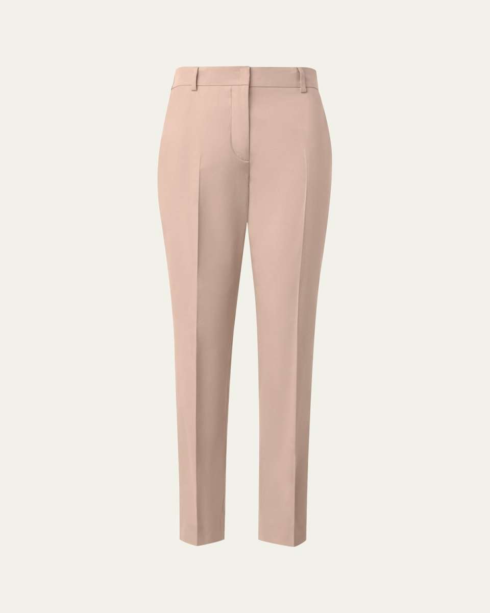 Flavin Cotton Techno Gabardine Tapered-Leg Ankle Pants