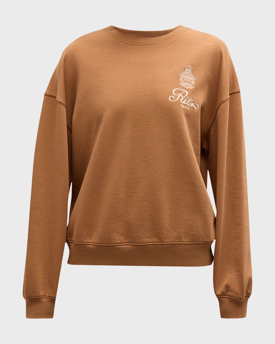 FRAME x Ritz Paris Breakfast In Bed Crewneck Sweatshirt