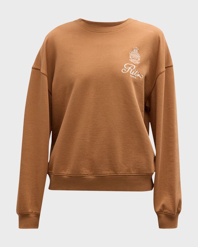FRAME x Ritz Paris Breakfast In Bed Crewneck Sweatshirt