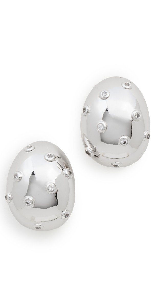 Luv Aj Pave Molten Studs Silver