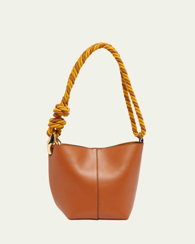 Corner Small Calf Leather Bucket Bag