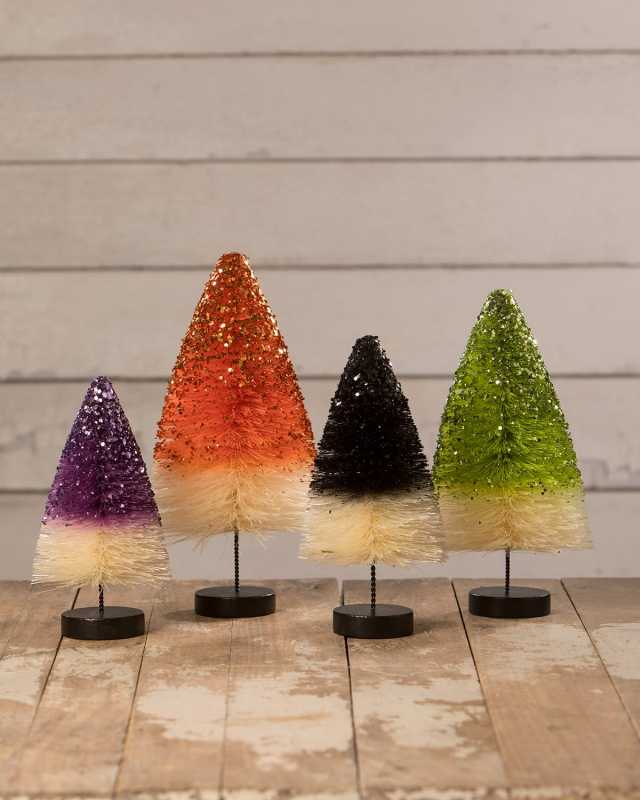 Haunted Halloween Hues Trees, Set of 4