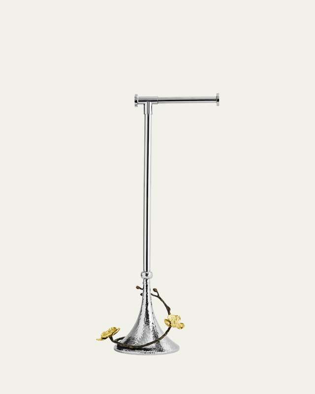 Gold Orchid Toilet Paper Stand