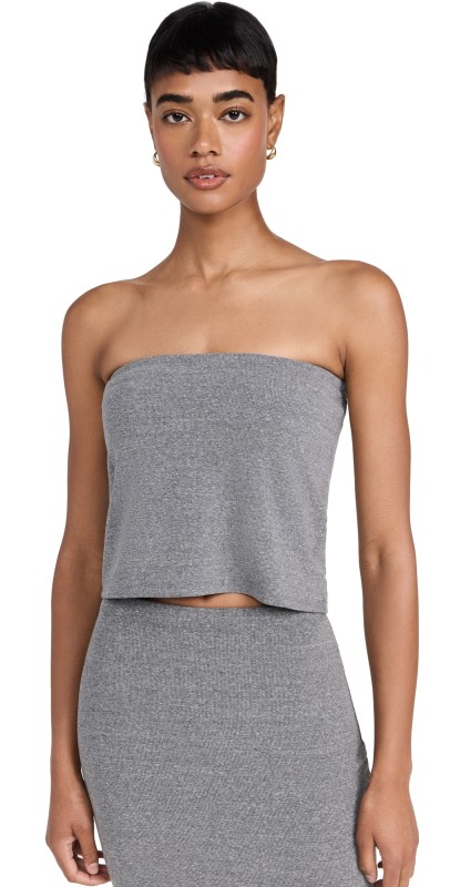 perfectwhitetee Blondie Tube Top Heather Grey