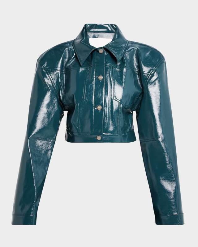Mercer Cropped Vegan Leather Jacket