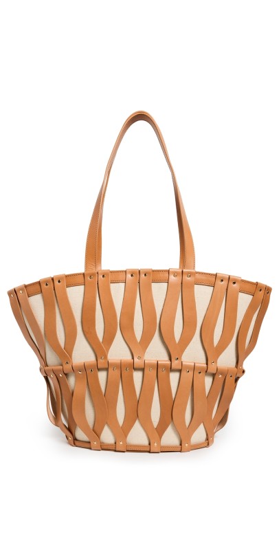 Ulla Johnson Indra Large Tote SADDLE/CANVAS