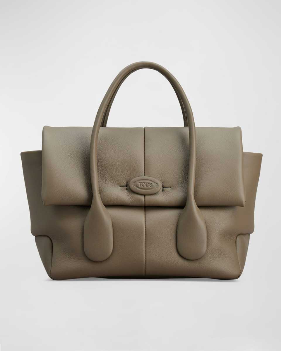 Small Flap Leather Top-Handle Bag