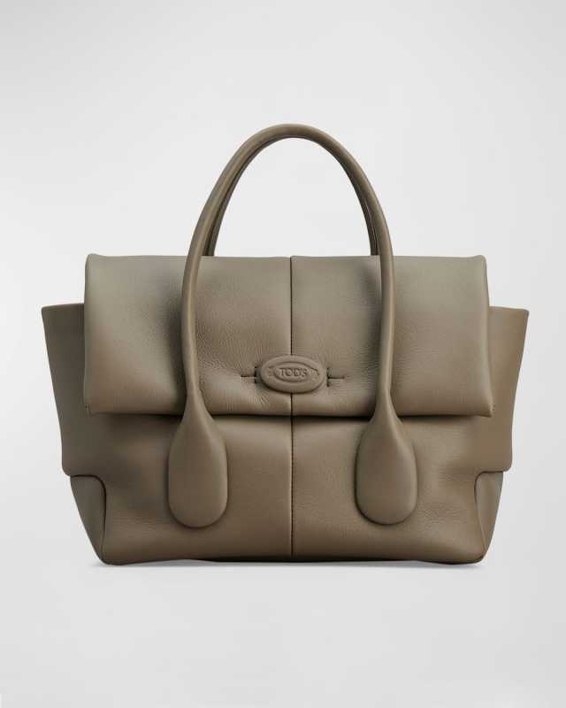 Small Flap Leather Top-Handle Bag