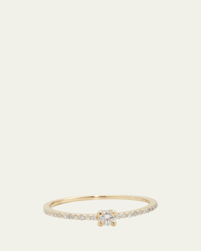 Flawless Stackable Ring with Solo Diamond