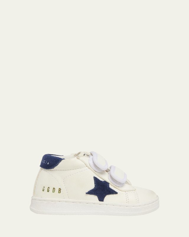 Kid's June Nappa Leather Suede Star Sneakers, Size Baby/Toddler