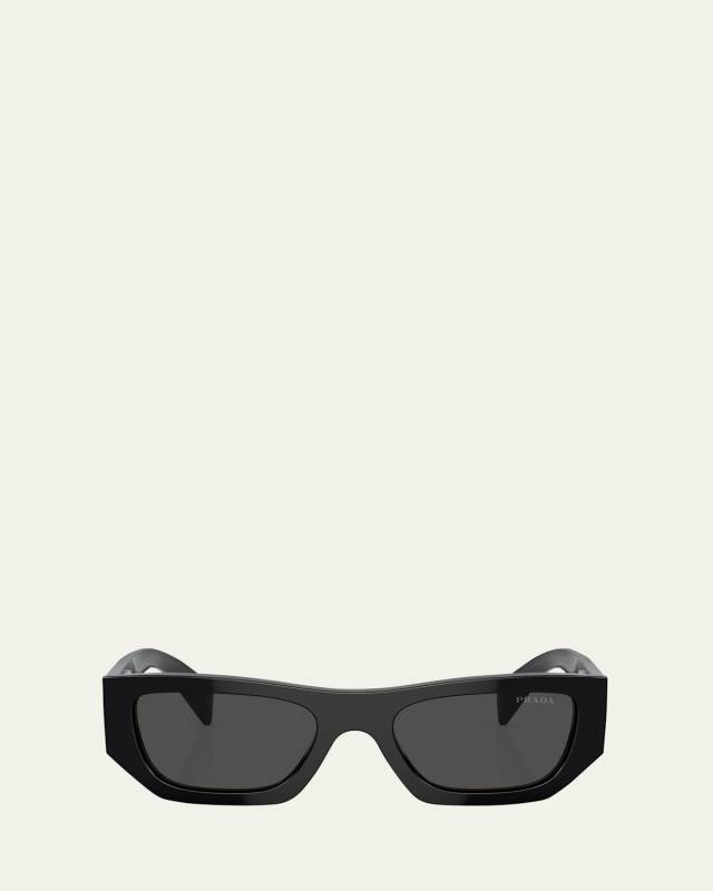 Bold Acetate & Plastic Rectangle Sunglasses