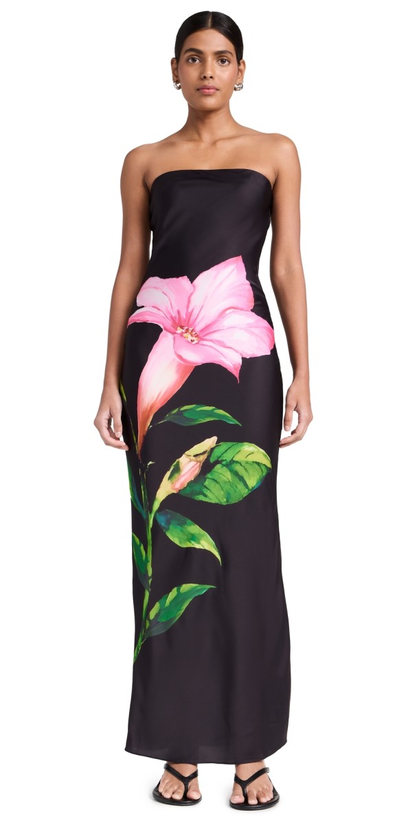 ROCOCO SAND Maxi Tube Strapless Dress Black