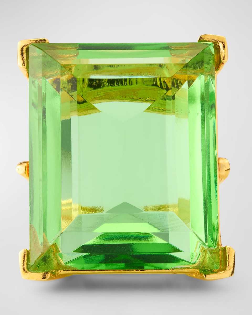 Polished Gold-Plated Peridot Ring