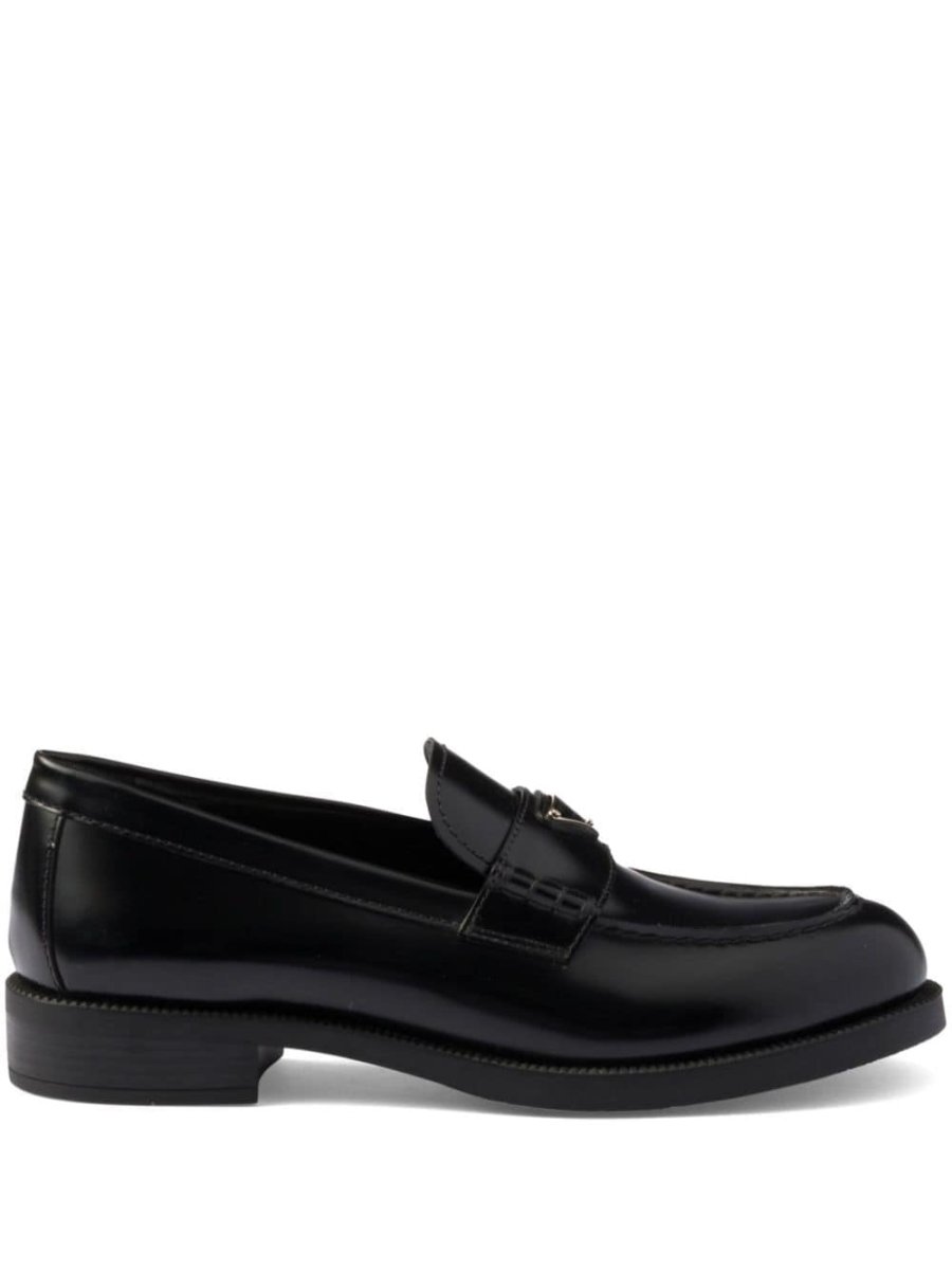 brushed leather loafers