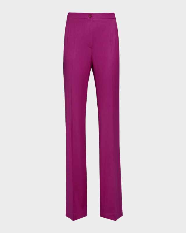 Beth Flared-Leg Stretch Virgin Wool Pants