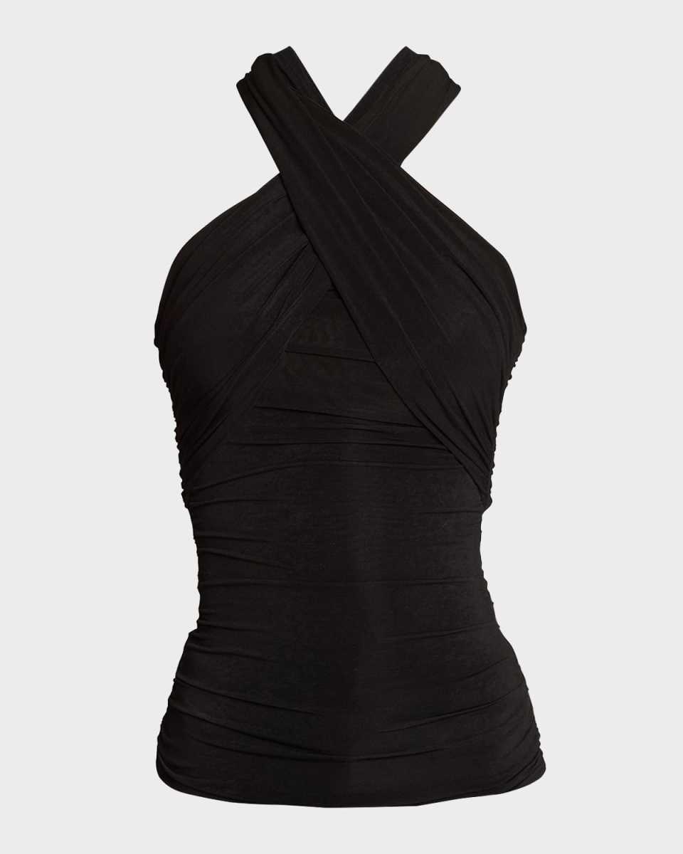 Draped Crossover Halter Top