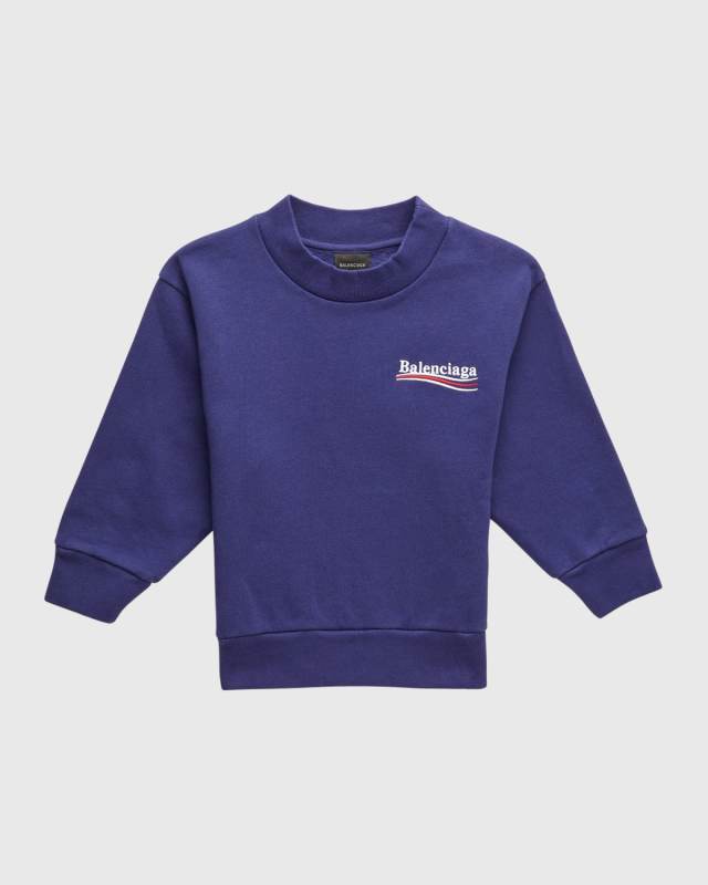 Kid's Political Logo Crewneck Sweatshirt, Size 2-10