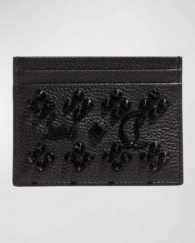 Kios Card Case in Leather with Loubinthesky Spikes