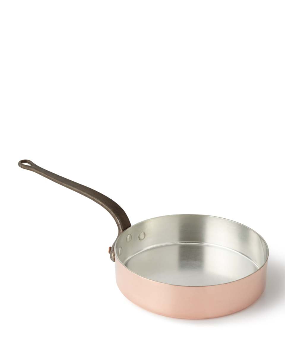 Solid Copper Saute Pan with Silver Lining