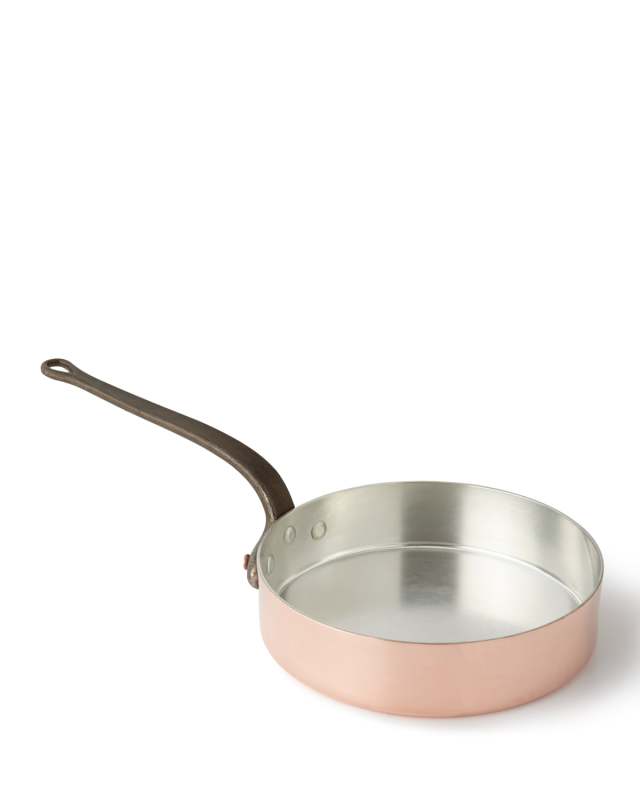 Solid Copper Saute Pan with Silver Lining