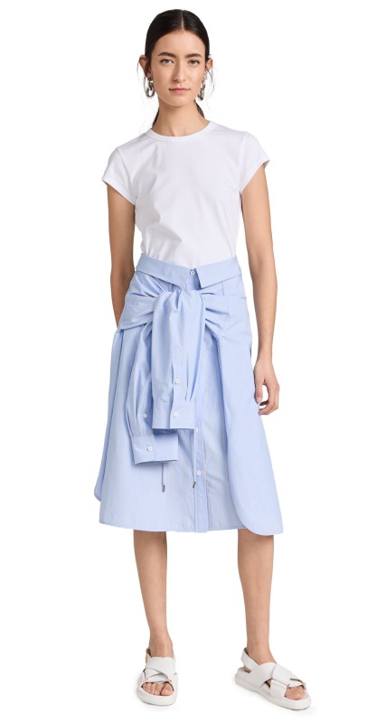 Juun. J Shirts Tie Detail Jersey Dress White