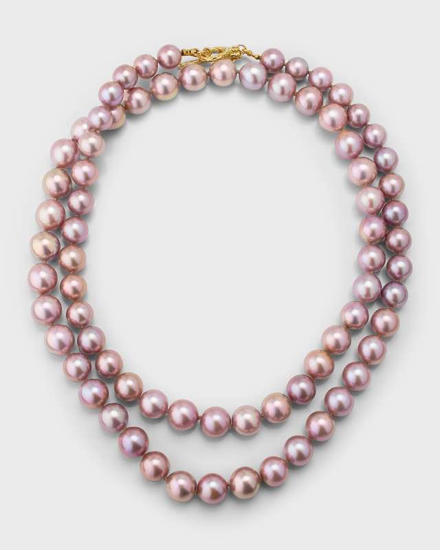35" Pink Edison Freshwater 10-12mm Pearl Necklace