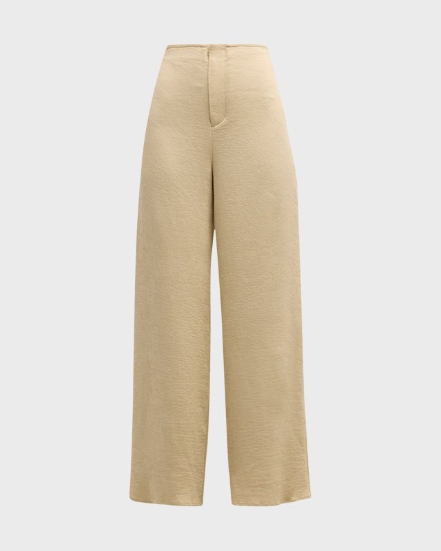 Marchei Ribbed High-Rise Wide-Leg Pants