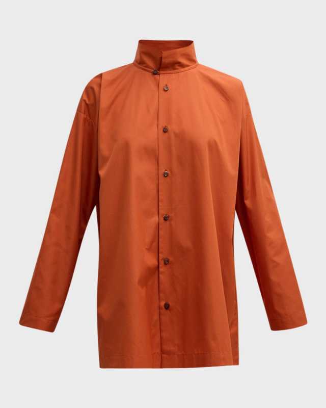 Slim A-Line Two Collar Shirt with Stepped Insert (Long Length)