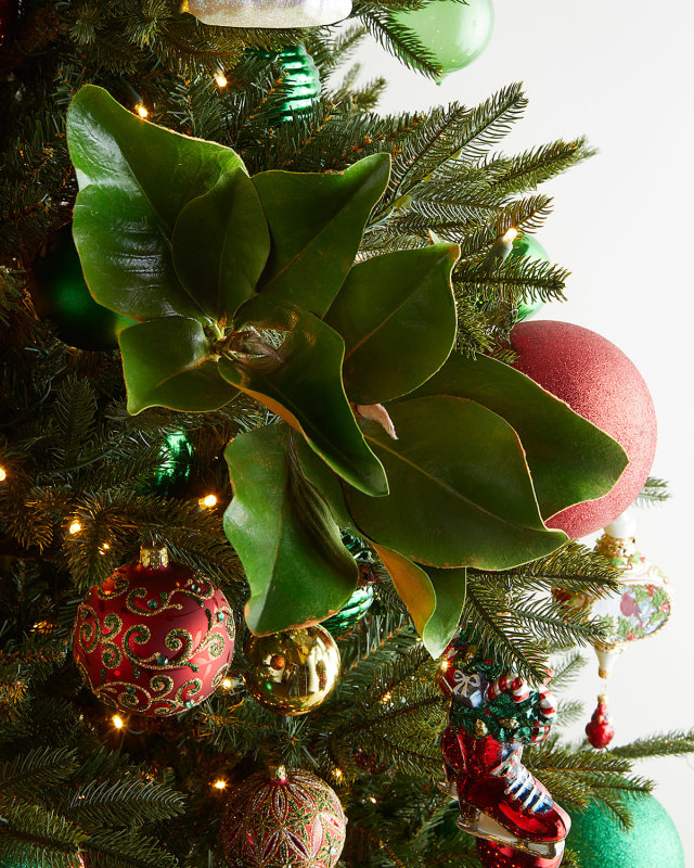 Magnolia Leaf Christmas Branch, 25"