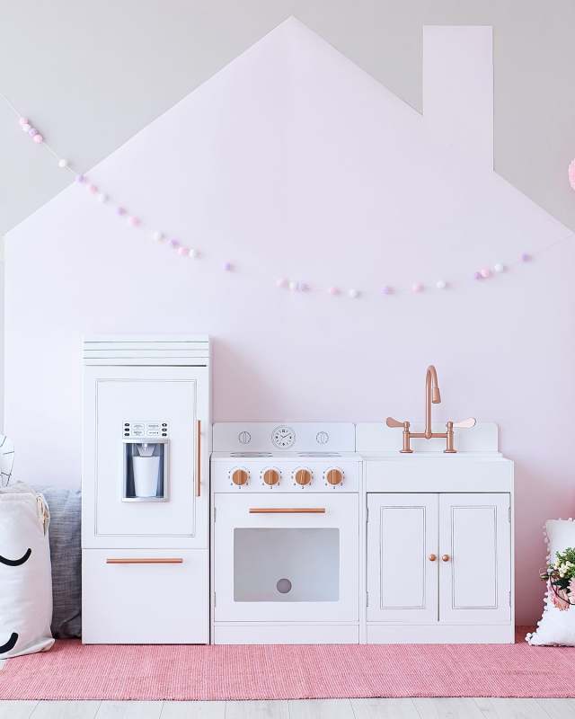 Teamson Kids Little Chef Paris Wood Play Kitchen, White/Rose Gold