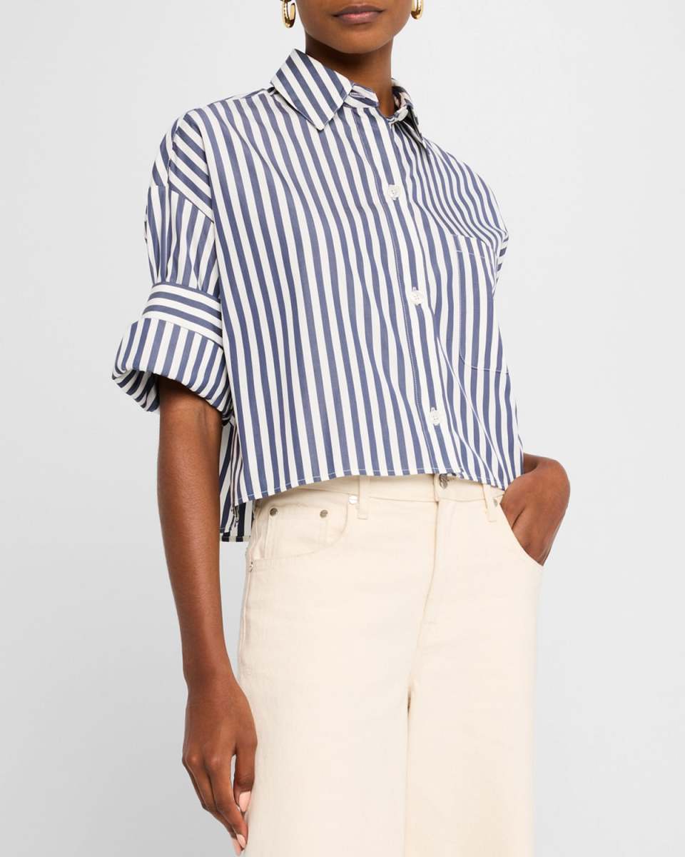 Next Ex Striped Button-Front Shirt